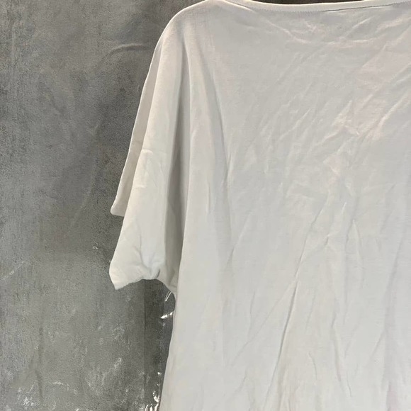 Karen Scott Women's Bright White Crochet-Trim Boat-Neck Short-Sleeve Top SZ L - Picture 4 of 9